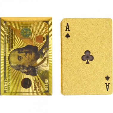 Игральные карты Доллар 14-100 золотые 54 шт