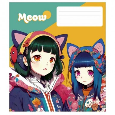 Тетрадь общая Kawaii 048-3302L-2 в линию, 48 листов