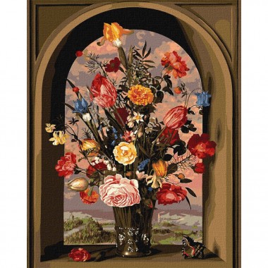 Картина по номерам Композиция из цветов ©Ambrosius Bosschaert de Oude Идейка KHO2075 40х50 см