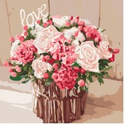 Картина по номерам Идейка Букеты, натюрморты Розы любви 40*40см KHO2074