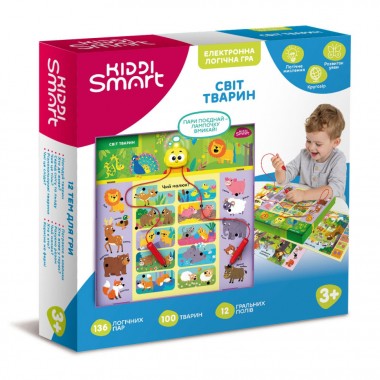 Электронная логическая игра Викторина мир животных Kiddi Smart 157-A-0011-UA, со светом и звуком