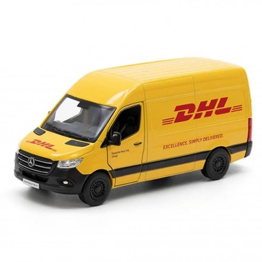 Автомодель автобус метал "Mercedes-Benz Sprinter DHL Edition" KT5429W 1:48 Інерційний