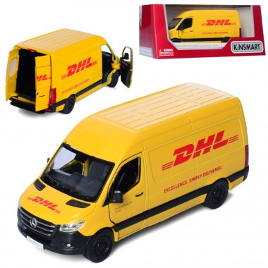 Автомодель автобус метал "Mercedes-Benz Sprinter DHL Edition" KT5429W 1:48 Інерційний