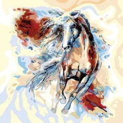 Картина по номерам Бегущая лошадь Danko Toys KpNe-40х40-02-05 40x40 см