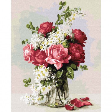 Картина за номерами "Ароматна троянда" ©Paul De Longpre Ідейка KHO2928 40х50 см