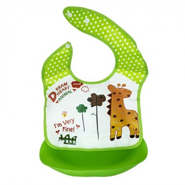 Дитячий слинявчик Трактор MGZ-0602(Green Giraffe) зі знімною кишенею