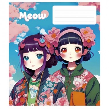 Тетрадь общая Kawaii 048-3302L-5 в линию, 48 листов