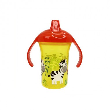 Бутылочка пластиковая с ручками Зебра MGZ-0323(Yellow) 250 мл