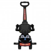 Дитяча каталка-толокар M 5763L-2 чорно-червоний, c батьківською ручкою