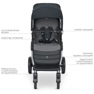 Коляска дитяча прогулянкова EL CAMINO ME 1053N Onyx