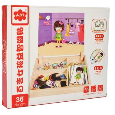 Деревянная игрушка Магнитные пазлы Гардероб BKtoys MD 1337-1