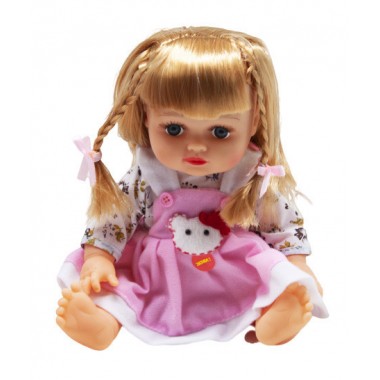 Кукла музыкальная Алина 5057/68/78/79  33 см  (в розовом платье с котиком)