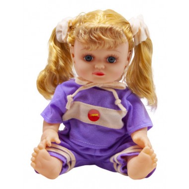 Кукла музыкальная "Алина" 5057/68/78/79  33 см  (в фиолетовом костюмчике)
