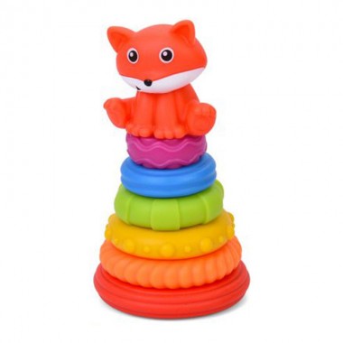 Детская игрушка "Пирамидка Лисичка" 638-112(Orange) 18,5 см, 6 колец