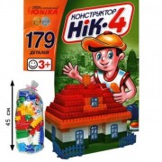 Детский конструктор НИК-4 70910, 179 больших деталей