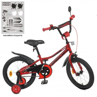 Велосипед детский PROF1 Y16221-1 16 дюймов, красный