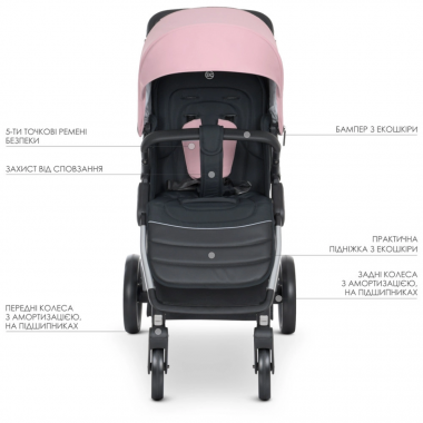 Коляска детская прогулочная EL CAMINO ME 1053N Pale Pink