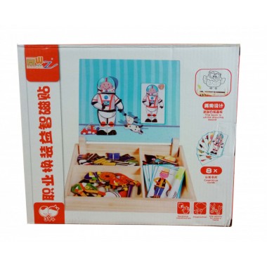 Деревянная игрушка Магнитные пазлы Проффесии Bktoys MD 1339-1