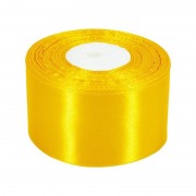Атласная лента для рукоделия АБ-504, 5 см x 23 м, Желтый