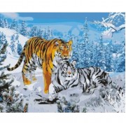 Картина по номерам Идейка Два тигра KHO194