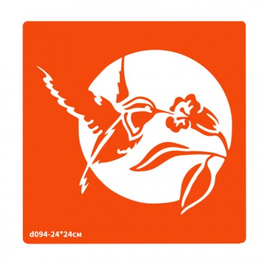 Трафарет для био-тату Птичка d094-24*24см, размер 24х24см