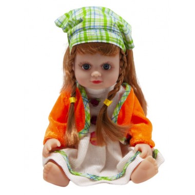 Кукла музыкальная "Алина" 5058/63/64/65  27 см (в оранжевом)
