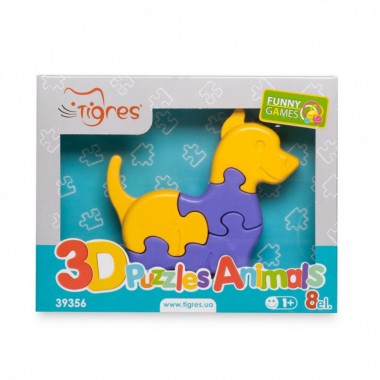 Игрушка развивающая: 3D пазлы Животные Tigres Собака 39356-2