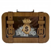 Деревянная копилка чемодан 
