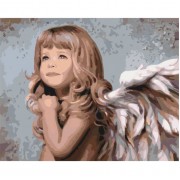 Картина по номерам Идейка Дети Маленький ангелочек 40*50см KHO2309