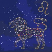 Картина по номерам Идейка Звездный знак Лев с краской металлик 50*50см KH9504