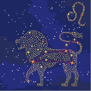 Картина по номерам Идейка Звездный знак Лев с краской металлик 50*50см KH9504