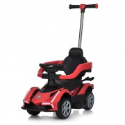 Дитяча каталка-толокар M 5781EL-3 червоний, з батьківською ручкою