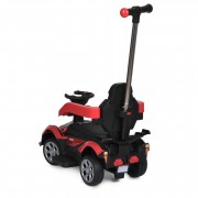Дитяча каталка-толокар M 5781EL-3 червоний, з батьківською ручкою