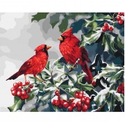 Картина по номерам Идейка Животные, птицы Рождественские птицы 40*50см KHO4087