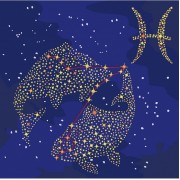 Картина по номерам Идейка Звездный знак Рыбы с краской металлик 50*50см KH9502