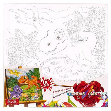Роспись на холсте Canvas Painting Динозавры PX-07-02 31х31см
