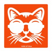 Трафарет для біо-тату Котик k108-24*24см, розмір 24х24см