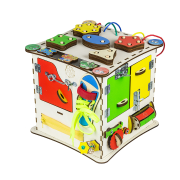 Домик развивающий. Бизиборд K008, 25х25х25