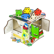 Домик развивающий. Бизиборд K008, 25х25х25