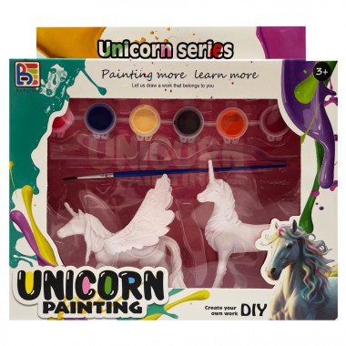 Набор для творчества Гипсовая раскраска Unicorn T59-2(Unicorn2) 2 фигурки, краски 6 цветов