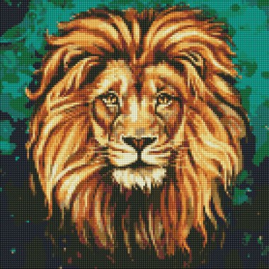 Алмазная мозаика Роскошный лев Идейка AMO7505 40х40 см