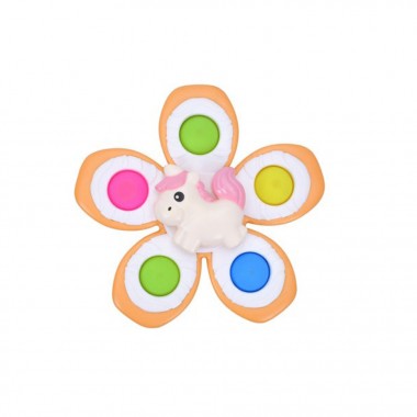 Детская погремушка-спинер с мягкими кнопками Единорог GZ-05-3
