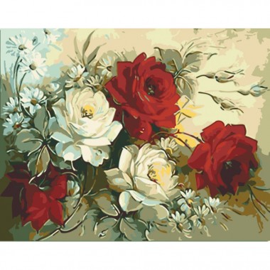Картина по номерам без подрамника Помпезные розы Art Craft 13031-ACNF 40х50 см