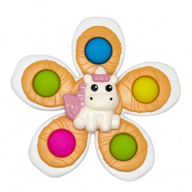 Детская погремушка-спинер с мягкими кнопками Единорог GZ-05-2