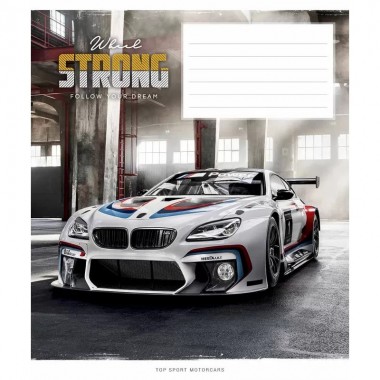Тетрадь ученическая Strong wheels 012-3086C-1 в косую линию, 12 листов