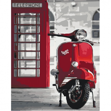 УЦІНКА! Картина за номерами Легендарна Vespa 40*50см * KHO2155-UC