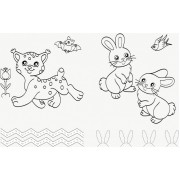 Детская раскраска с прописями. Енот и компания 551002, 8 страниц