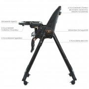 Стілець для годування ME 1037-B CRYSTAL Black Gold до 15 кг