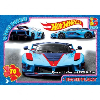 Пазлы детские Hot Wheels FW716, 70 элементов
