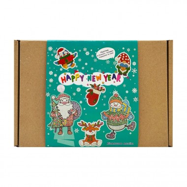 Набор для творчества со стразами Happy New Year 187127, 12 наклеек Набор для творчества со стразами Happy New Year 187127, 12 наклеек